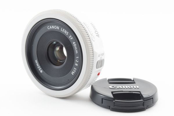 #m252★美品★ Canon キヤノン EF 40mm F2.8 STM ホワイト_画像1