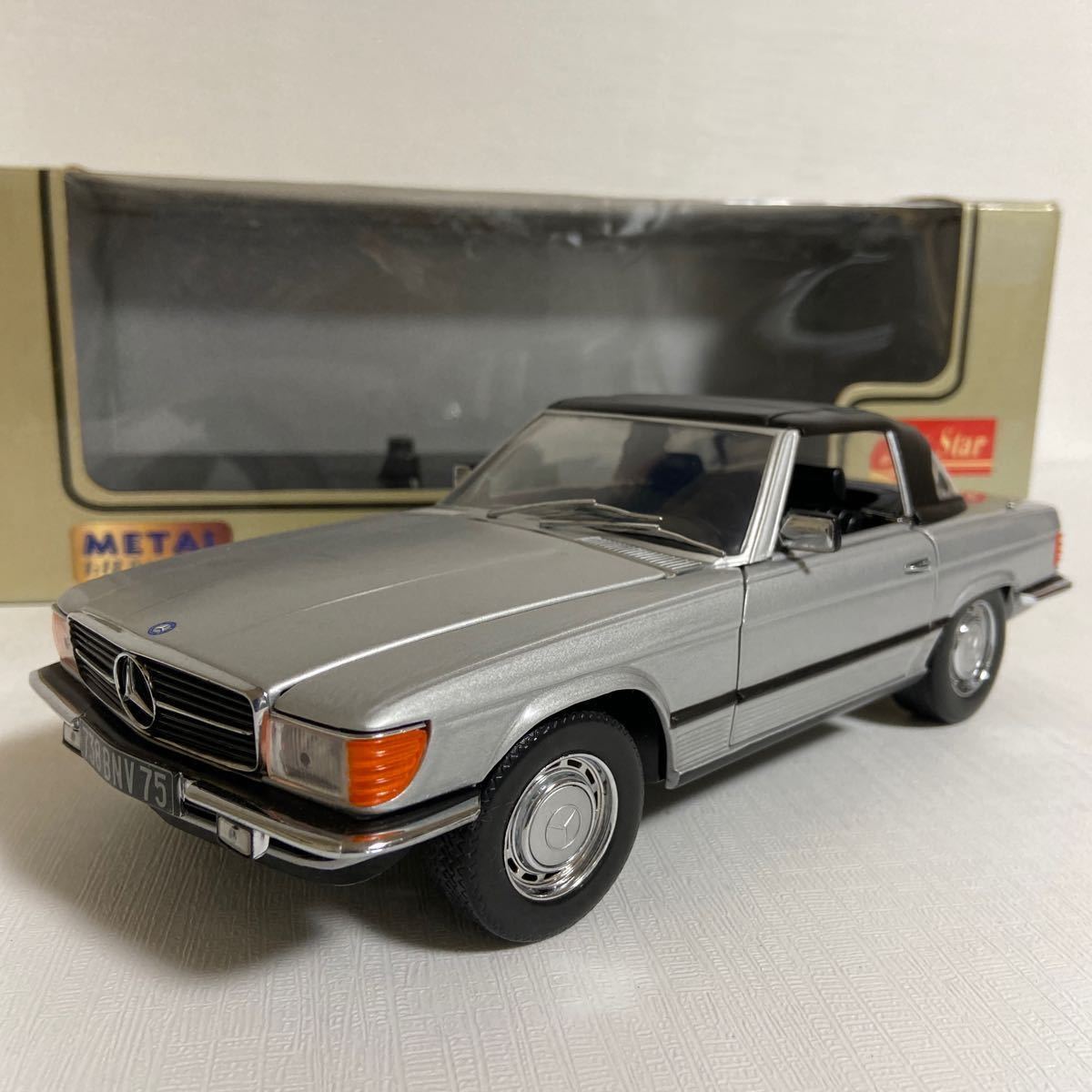 ★サンスター／Sun Star：1/18 ★メルセデス ベンツ 350 SL／Mercedes-Benz 350 SL (Silver) ☆used