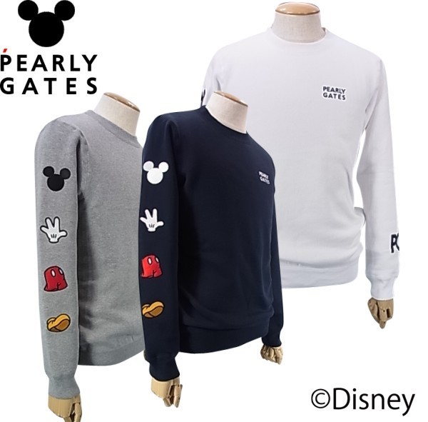 ‡新品国内正規サイズ4　パーリーゲイツ PEARLY GATES 　MICKEY MOUSE SERIES　ミッキーマウス裏起毛スウェット　カラーグレー_画像2