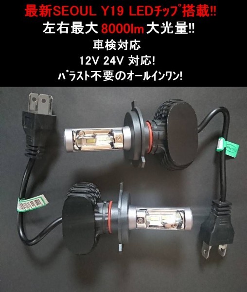 大人気 1年保証 フォルツァMF08 MF10 MF12 LED ヘッドライト H4 Hi Lo ホワイト 8000LM 6500K_画像1