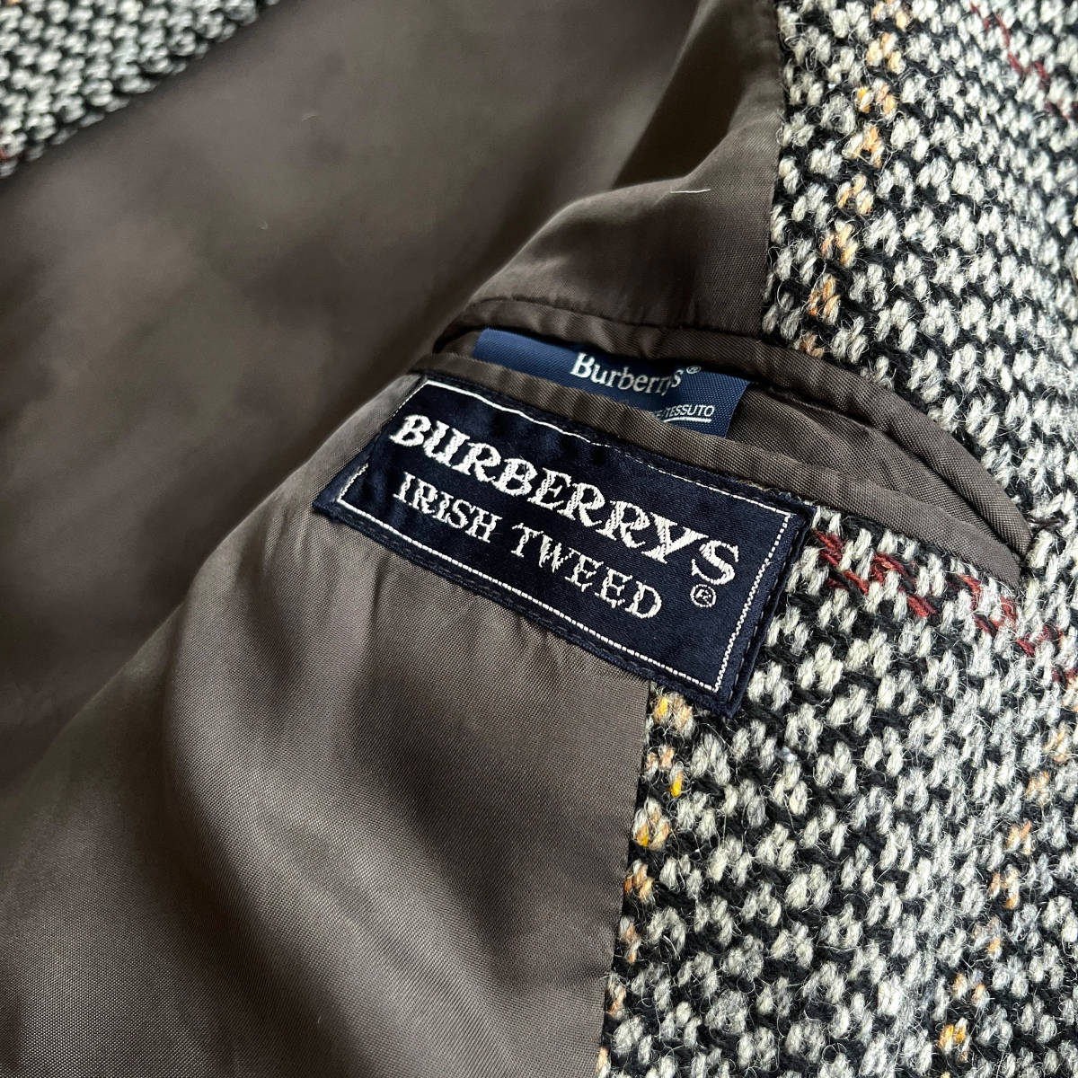 【Vintage】Burberrys バルマカーンコート IRISH TWEED バーバリー ステンカラーコート ツイード MADE IN ENGLAND_画像5