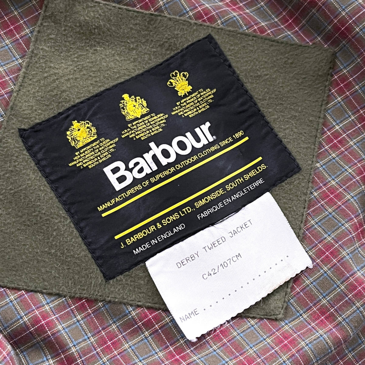 【Vintage】Barbour ダービーツイードジャケット 42 DERBY TWEED JACKET_画像3