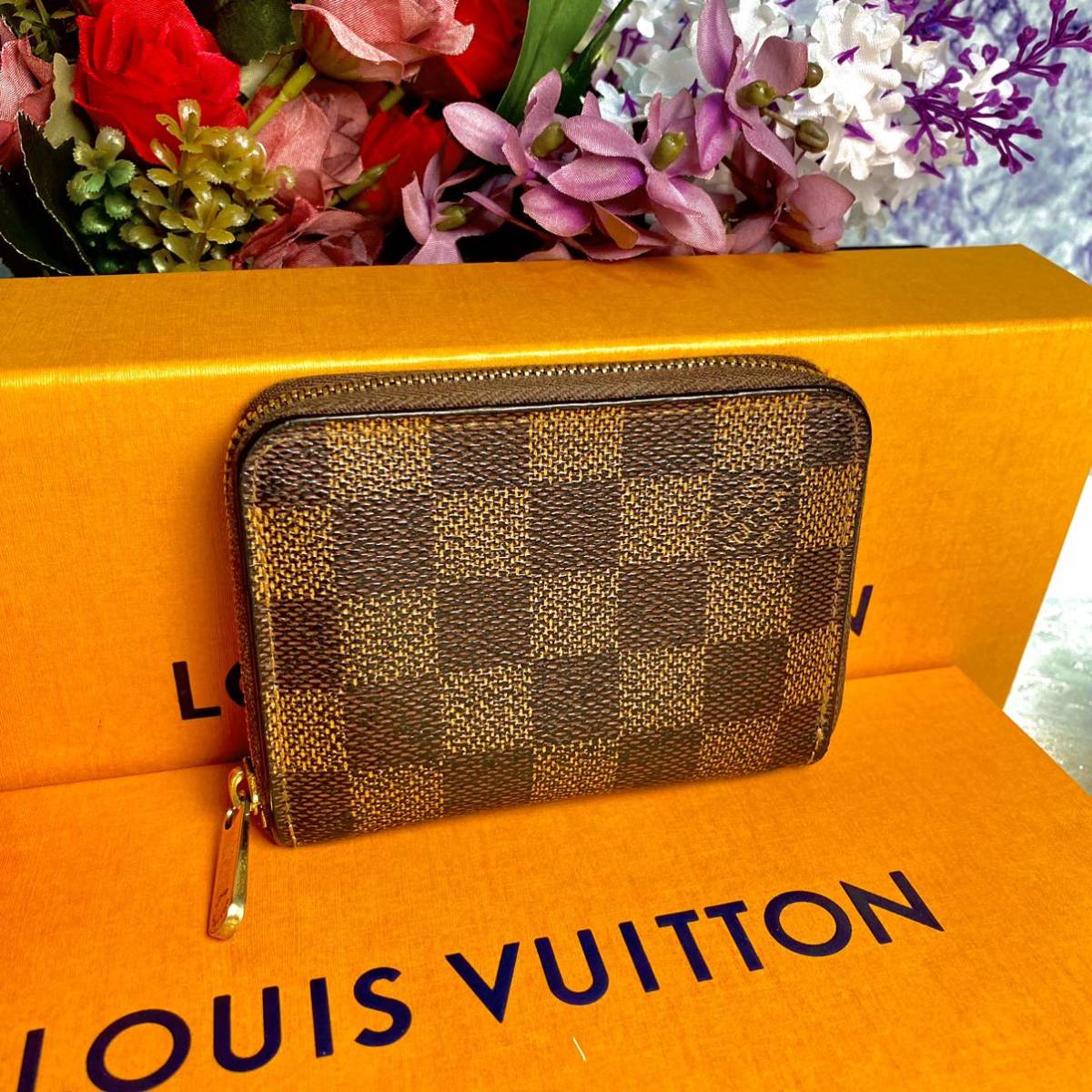 LOUIS VUITTON ルイヴィトン ダミエ ジッピーウォレット ラウンドファスナー コインケース 小銭入れ