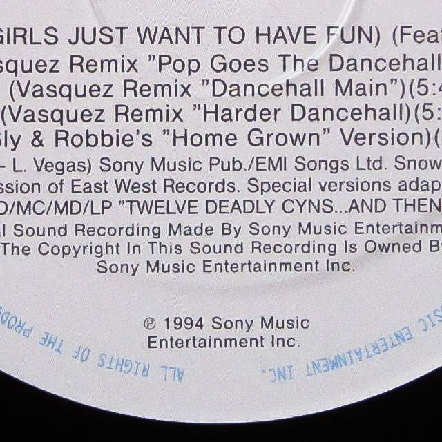 良盤 綺麗★ 廃盤 12' レコード ★ 1994年 EU オリジナル盤 Cyndi Lauper シンディ ローパー / Hey Now (Girls Just Want To Have Fun) ★_画像7