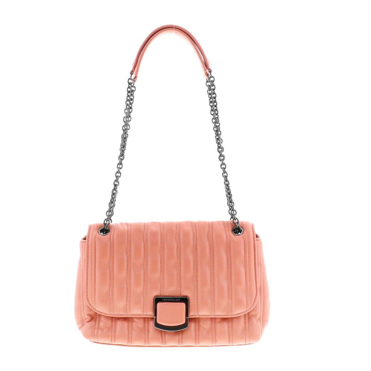 LONGCHAMP ロンシャン バッグ ショルダー/メッセンジャーバッグ 10131 HVV Pink leather ブリオッシュ チェーン ショルダーバッグ