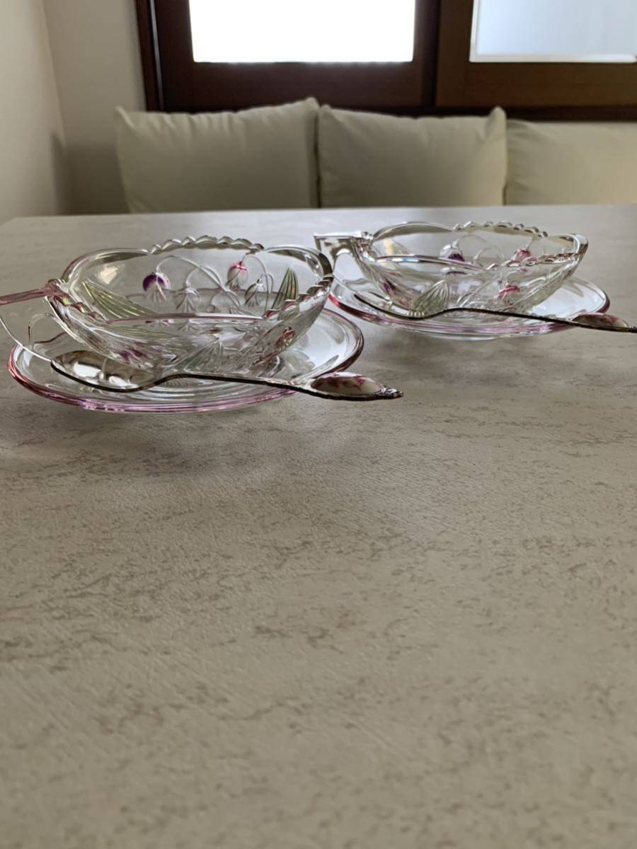 【新品】曽我ガラス グレースコレクション デザートカップセット エンボスガラス レトロ 薔薇 ローズの画像10