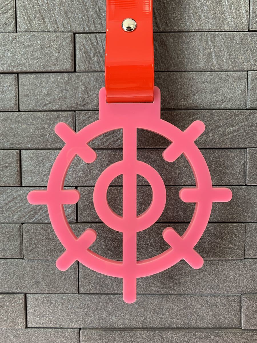  limitation color!omeko.. leather pink red old car highway racer deco truck truck sticker emblem hanging leather that time thing retro Showa era hot-rodder 