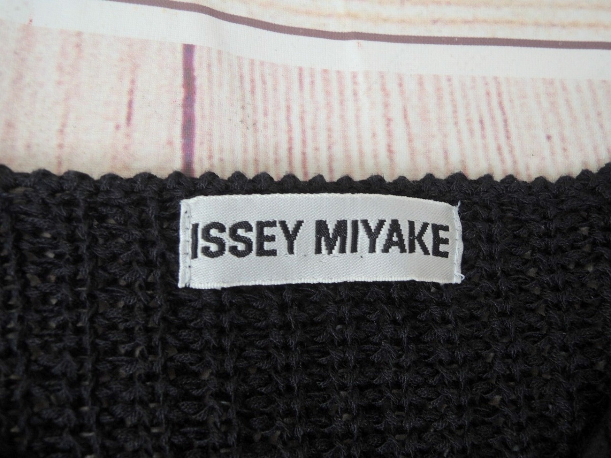 ISSEY MIYAKE イッセイミヤケ 切替ニットカーディガン M IM41-KO003 レーヨン75% 麻25% PLEATS PLEASE プリーツプリーズ_画像4