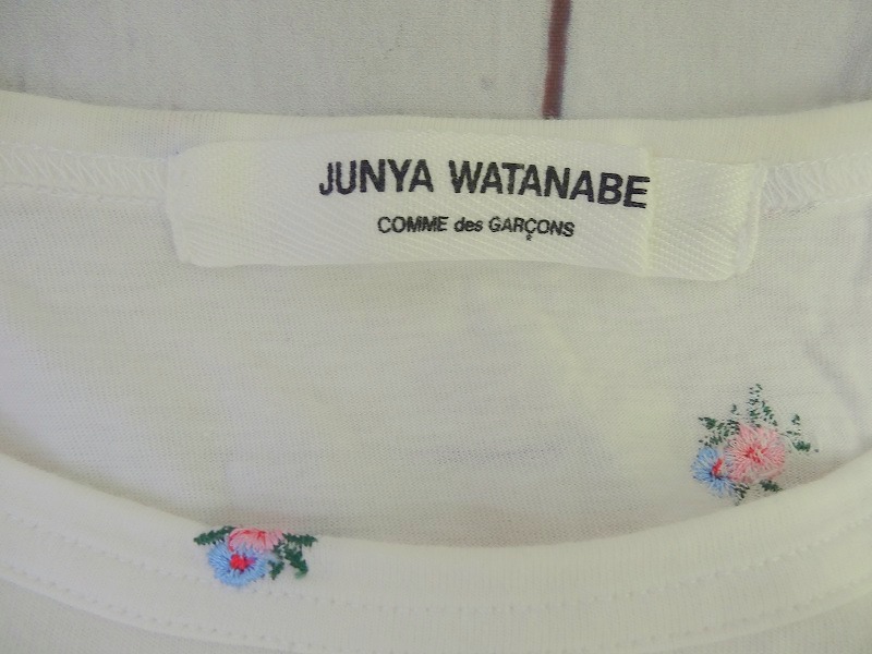 JUNYA WATANABE COMME des GARCONS ジュンヤワタナベ コムデギャルソン 花刺繍カットソー オフ 綿100% S JI-T042 AD2002_画像5
