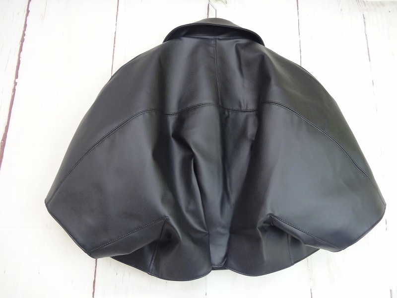 noir kei ninomiya COMME des GARCONS ノワール ケイ ニノミヤ 半袖フェイクレザーライダース ブラック 合成皮革 M 3L-J008 AD2023_画像4