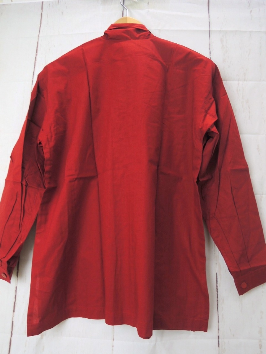 ISSEY MIYAKE イッセイミヤケ デザインシャツ 9 MA14292 レッド 綿100% 日本製 PLEATS PLEASE プリーツプリーズ_画像2
