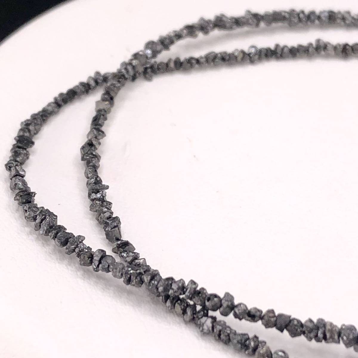 E01-4449 鑑別書付き☆ブラックダイヤモンドネックレス 10ct 約 46cm(チェーン含む) 5g ( 天然 Black Diamond necklace jewelry )_画像1