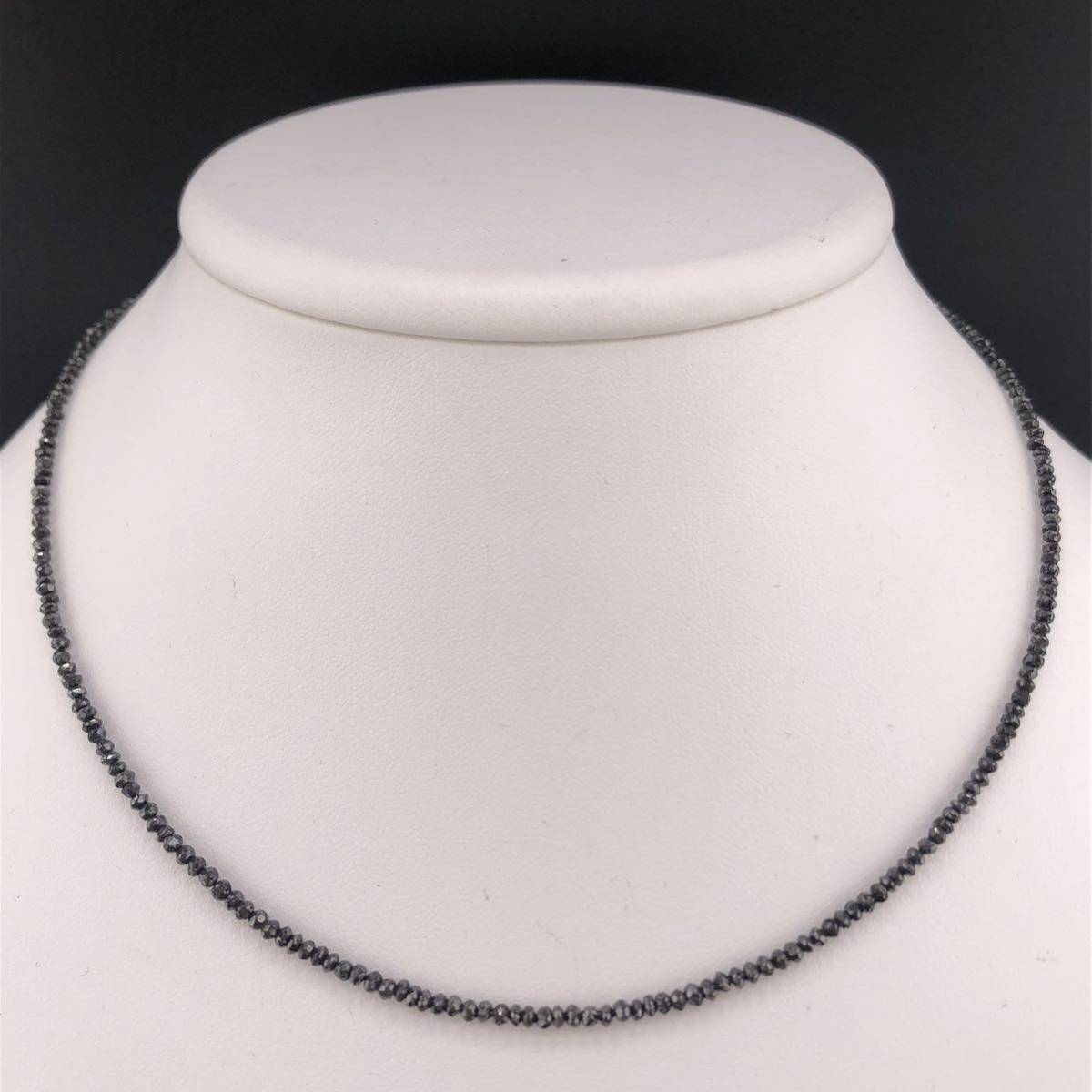 E02-2340 ブラックダイヤモンドネックレス 約40cm 4g 15.65ct Pt850 ( Black Diamond necklace accessory )_画像2