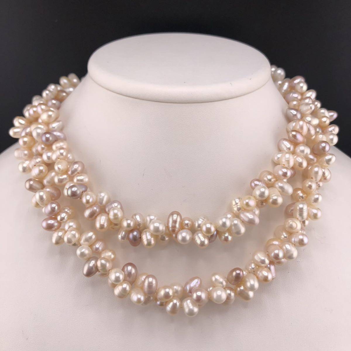 P03-0048★淡水ロングパールネックレス 約84cm 153g ( 淡水真珠 Pearl necklace accessory )_画像1