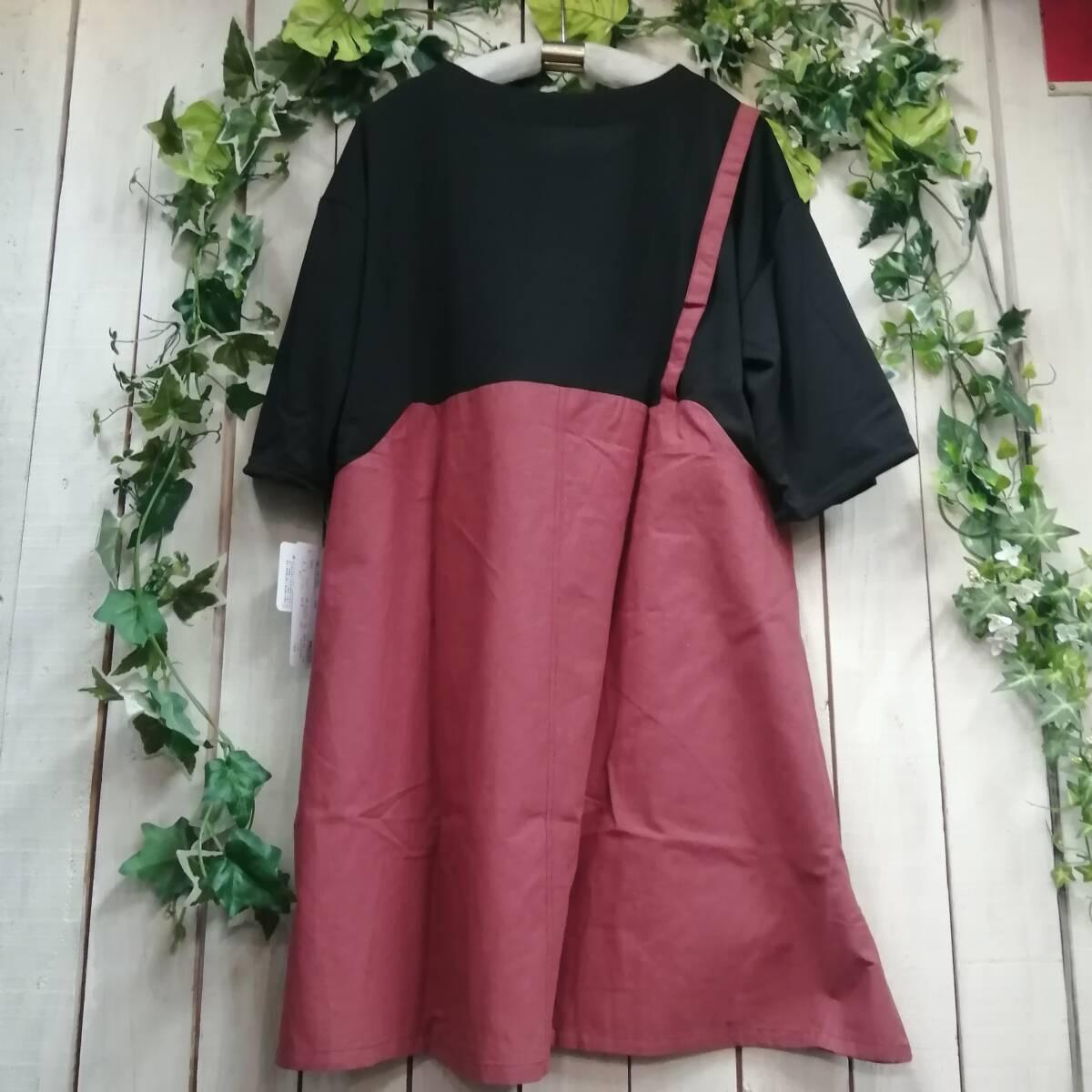 FW０４７０４ー２＊新作＊可愛らしい＊重ね着風チュニック＊オレンジレッド＊＊サイズM～L 　ゆったりシルエット_画像5