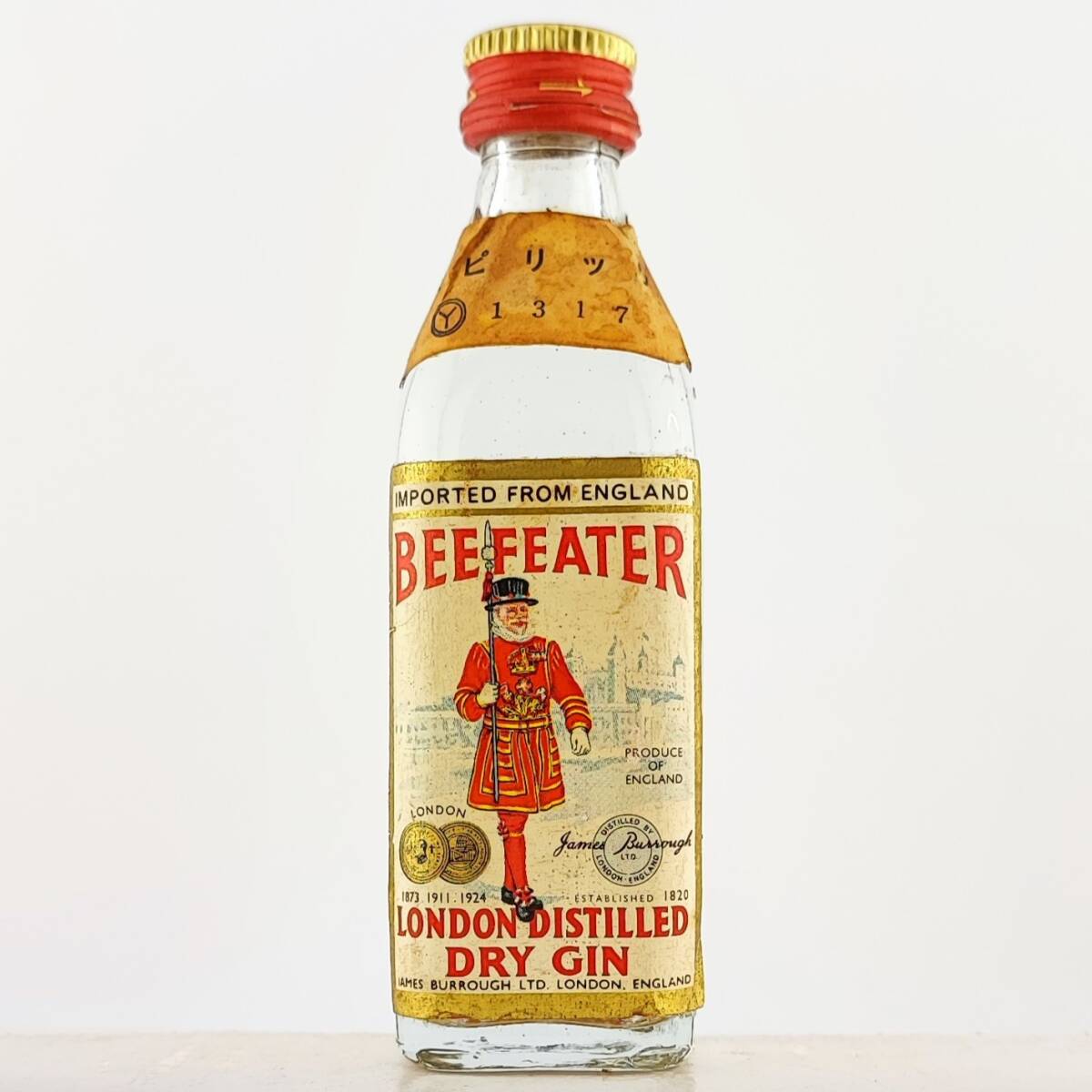 【全国送料無料】従価 BEEFEATER LONDON DRY GIN　エキス分 5度未満　47.3度　48ml【ビーフィーター ロンドン ドライ ジン】_画像1