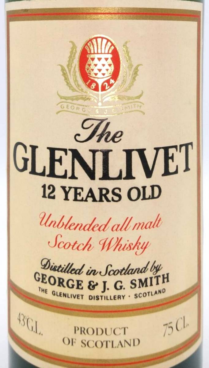 【全国送料無料】The GLENLIVET 12years old Unblended all malt Scotch Whisky【GEORGE&J.G.SMITH グレンリベット12年 アンブレンデッド】_画像9