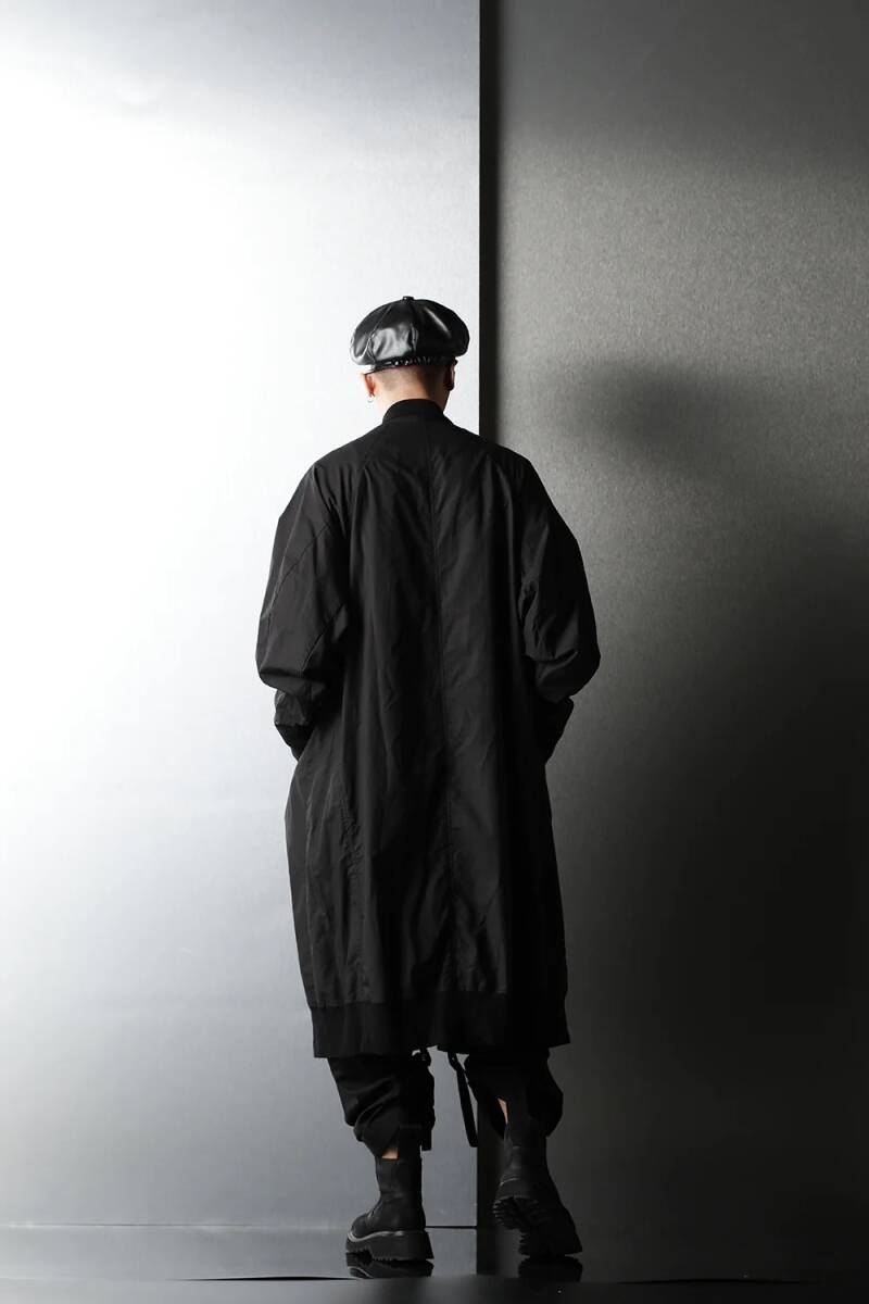 希少 21SS定価59400円 JULIUS ユリウス オーバー サイズ ロング ボンバー コート 3 美品 黒 / rickowens drkshdw Yohji Yamamoto Y-3 GUIDI_画像2