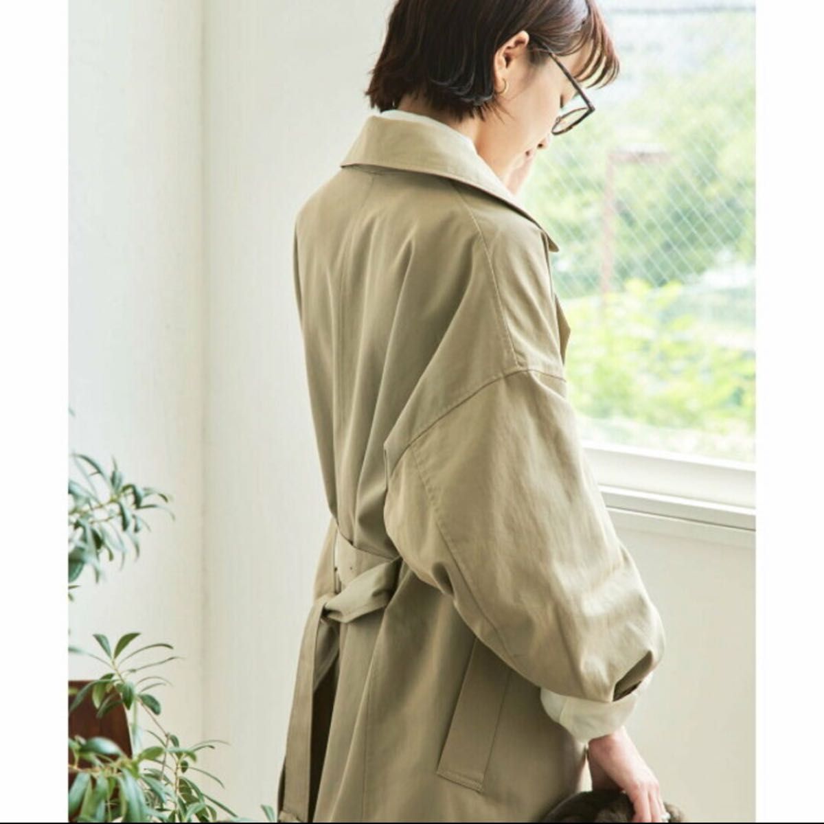 アーバンリサーチ【BEIGE】【36】『竹下玲奈さん着用』シャンブレーロングトレンチコート　新品　タグ付