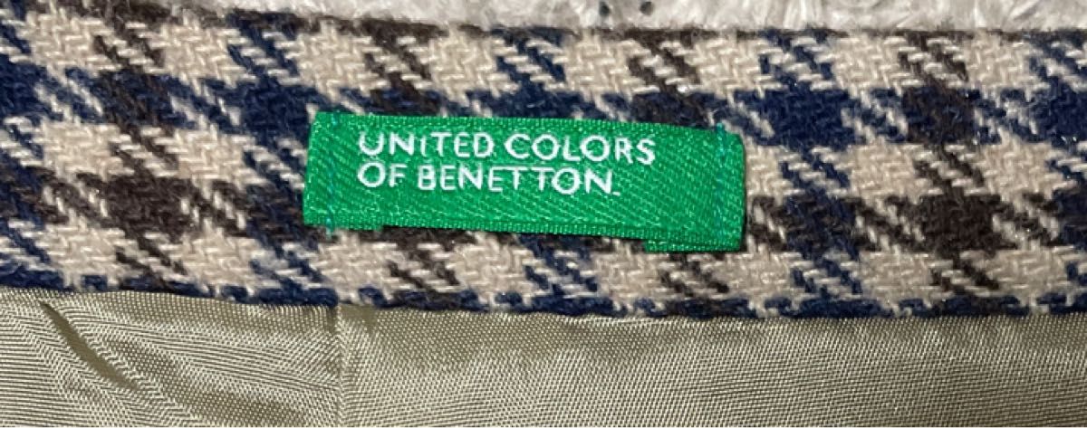 BENETTON ベネトン　チェック箱ひだミニスカート　size 40 