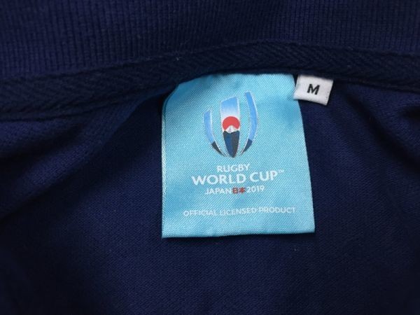 RUGBY WORLD CUP JAPAN ラグビー ワールドカップ スポーツ 2019 日本 公式 オフィシャル 半袖ポロシャツ メンズ M 紺_画像2