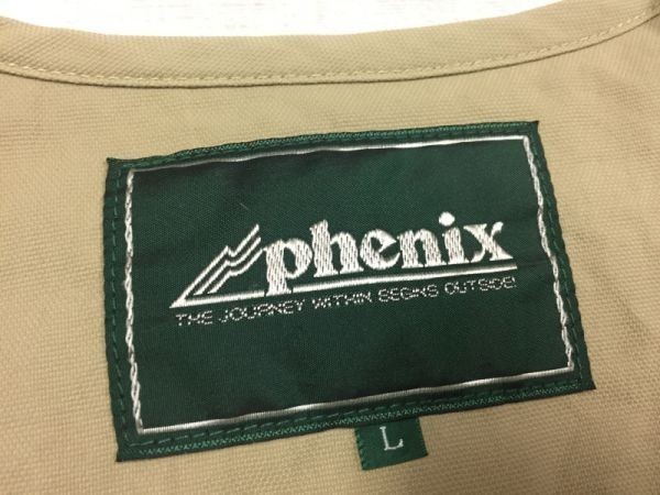 フェニックス phenix アメカジ オールド レトロ アウトドア 古着 ジップアップ 釣り フィッシング レジャー ベスト メンズ L ベージュ_画像2