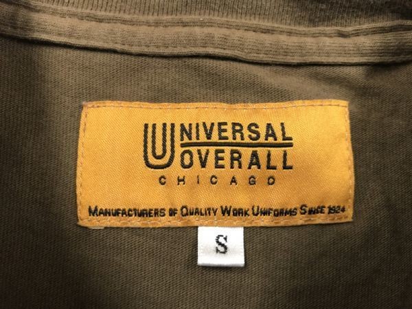 ユニバーサルオーバーオール Universal Overall 長袖Tシャツ ロンT メンズ ポケット オールド アメカジ ワーク S 茶色_画像2