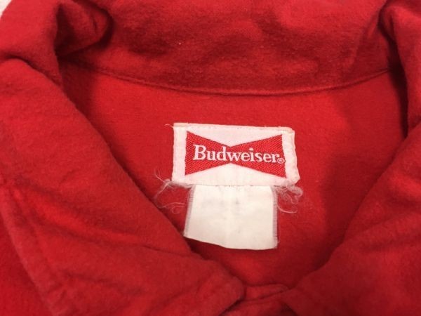 バドワイザー Budweiser アメカジ オールド90s ストリート 古着 シャモア・クロス 企業物 長袖ワークシャツ メンズ 赤_画像2