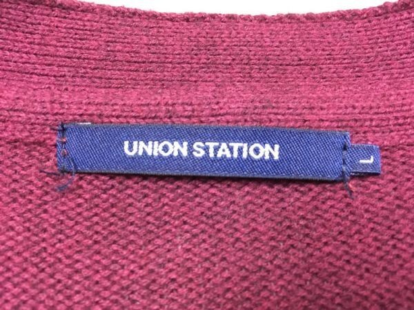 ユニオンステーション UNION STATION ネオお兄系 Y2k ニット カーディガン メンズ グラデーション 後染め 2ポケット オールド L 紫/グレー_画像2