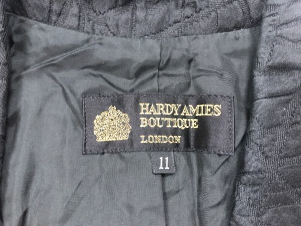 ハーディアミス HARDY AMIES BOUTIQUE LONDON オールド レトロ ジャガード スカートスーツ 上下セット レディース フォーマル 11 黒_画像2