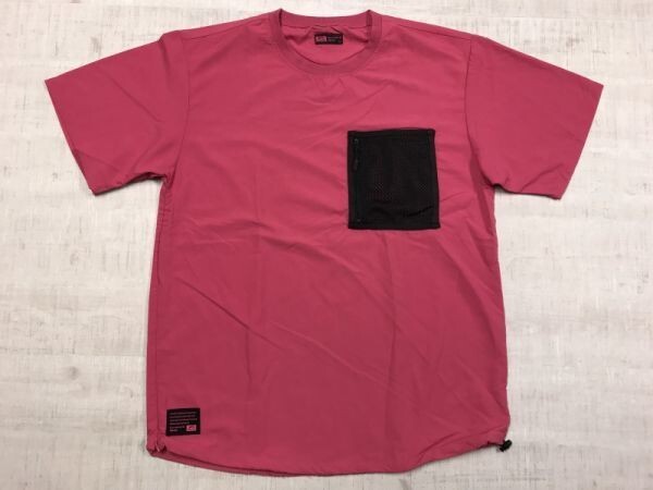 ファインドアウト Find-Out ワークマン ポケT 半袖Tシャツ メンズ メッシュポケット サイドファスナー アウトドア XL ピンク_画像1