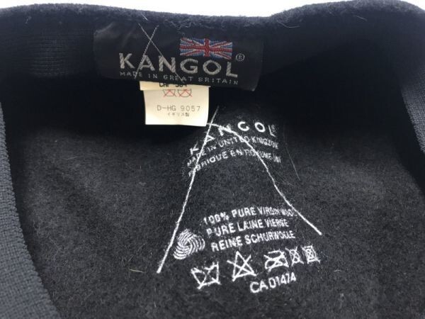 英国イングランド製 カンゴール KANGOL レトロ UKトラッド ハンチング キャップ 帽子 ユニセックス ウール100% 黒_画像2