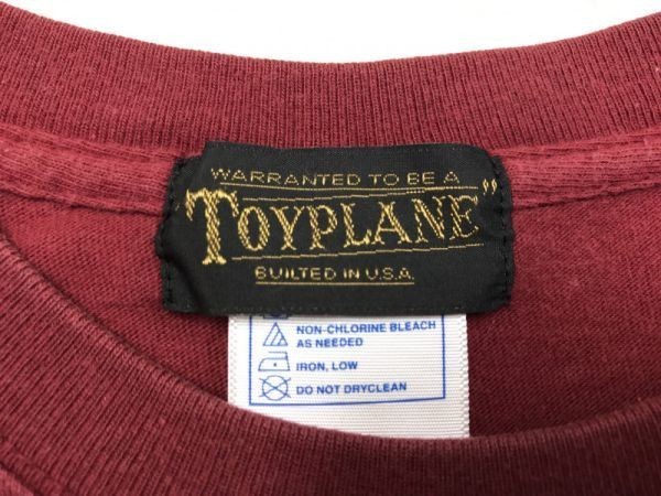 FILTHY トイプレーン TOYPLANE ロゴプリント オールド アメカジ ワーク ロウブロウ 西海岸 半袖Tシャツ メンズ M エンジ_画像2