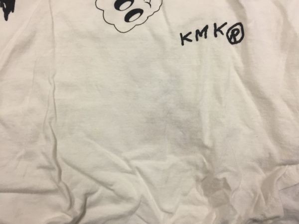 KMK KINGLY MASK キングリーマスク 病みカワ 原宿 ロング丈 ワンピース 半袖Tシャツ カットソー メンズ/レディース 白_画像3