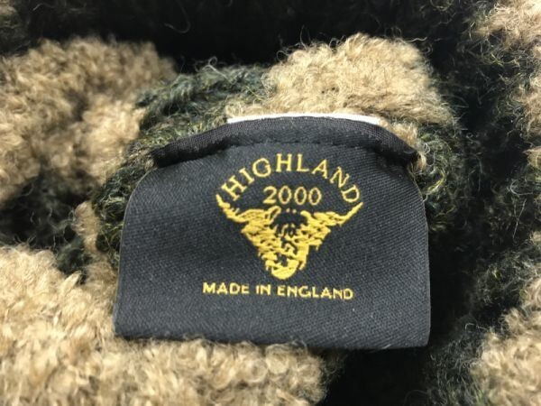 ハイランド HIGHLAND 2000 英国イングランド製 ボーダー ジャガード ニット帽 ビーニー ワッチキャップ 男女兼用 ウール混_画像2