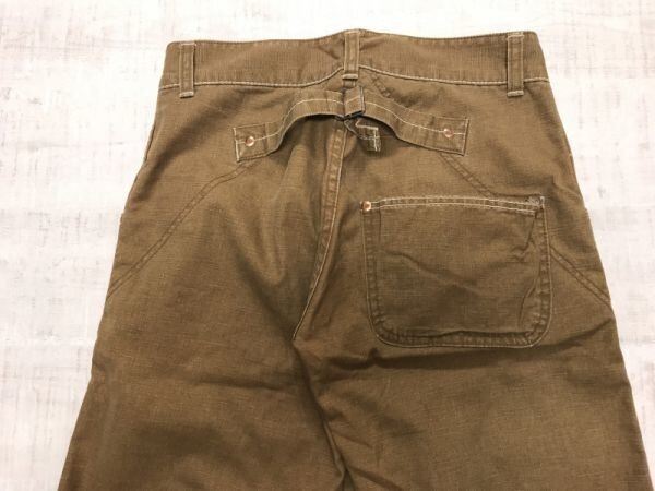 ジョンブル Johnbull シンチバック 尾錠 アメカジ ワーク ヒップ片ポケ リベット ワークパンツ ボトムス メンズ 日本製 S キャメル_画像3