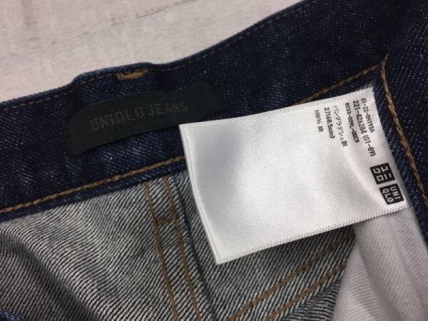 ユニクロ UNIQLO JEANS アメカジ スラウチ テーパード アンクル ジーンズ デニムパンツ ボトムス レディース チェーンステッチ 27 紺_画像2