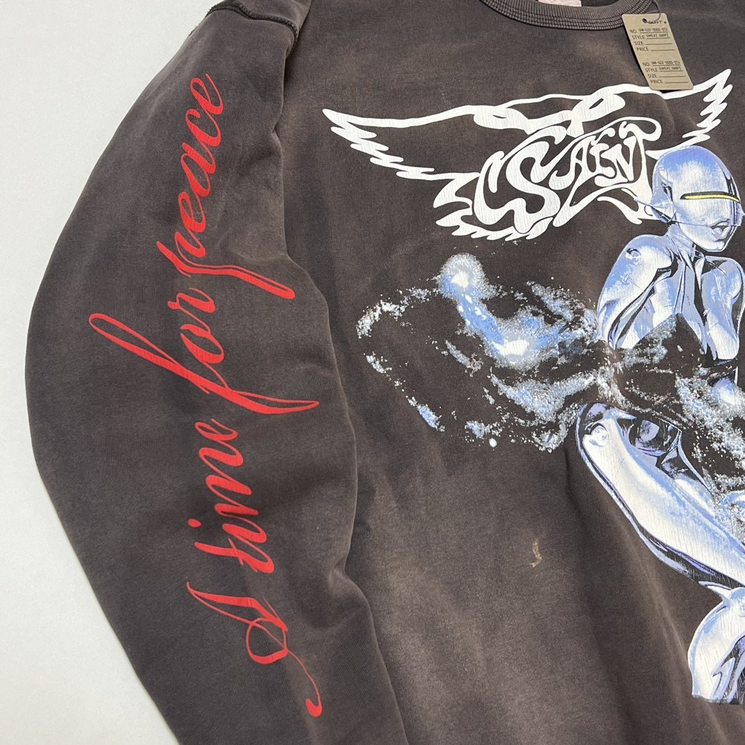 SAINT MICHAEL × SORAYAMA CREW NECK セントマイケル スウェット ブラック 中古 L JN 1_画像7