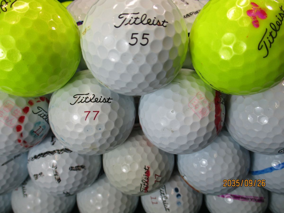 1780【特A２級】タイトリスト Titleist PROV1/PROV1X [イエロー/ホワイト] 50個_画像3