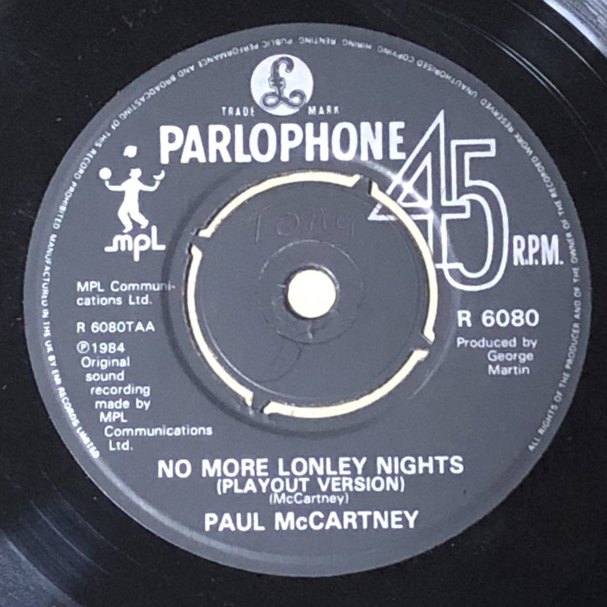 No More Lonely Nights UK Orig 7' Single _画像5