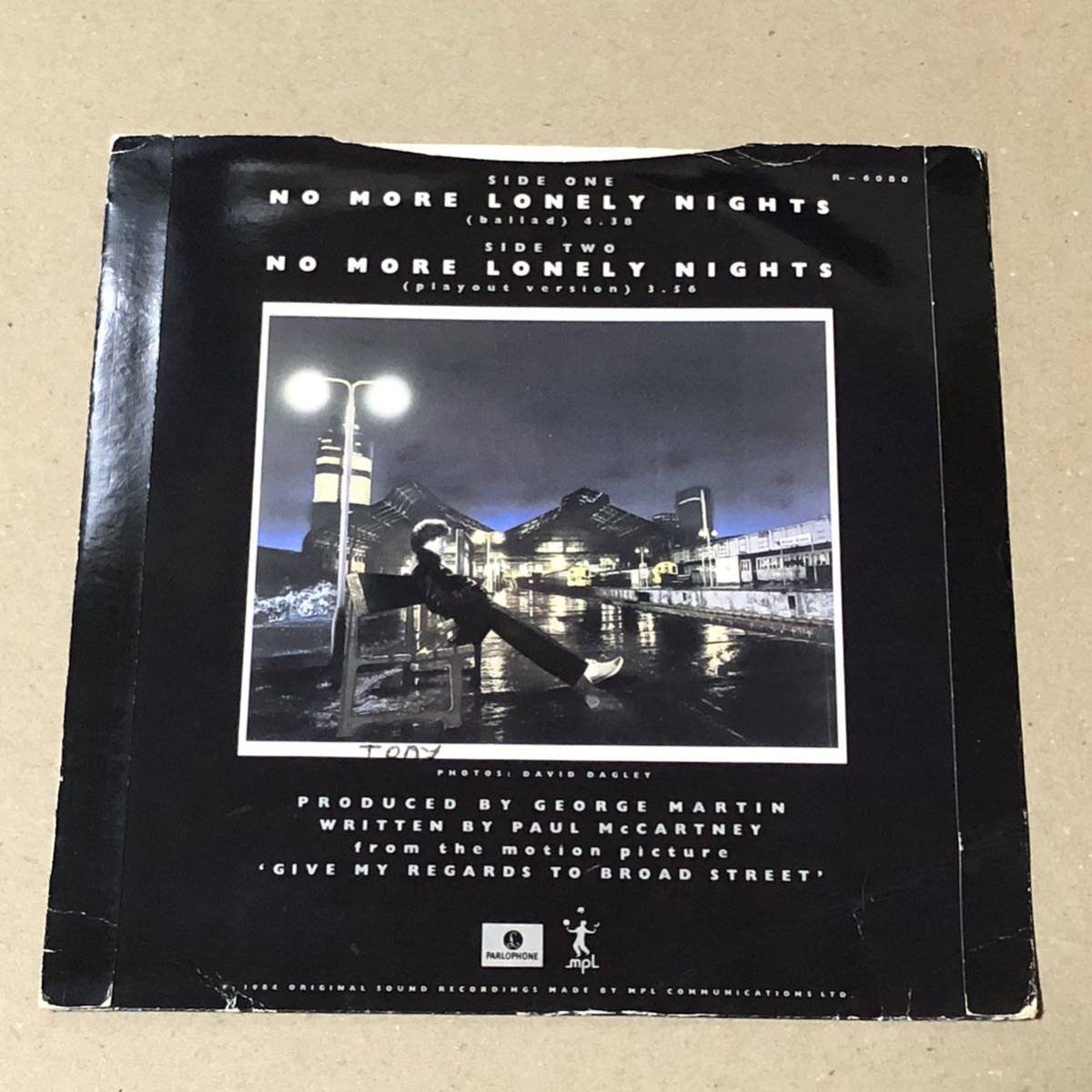 No More Lonely Nights UK Orig 7' Single _画像2