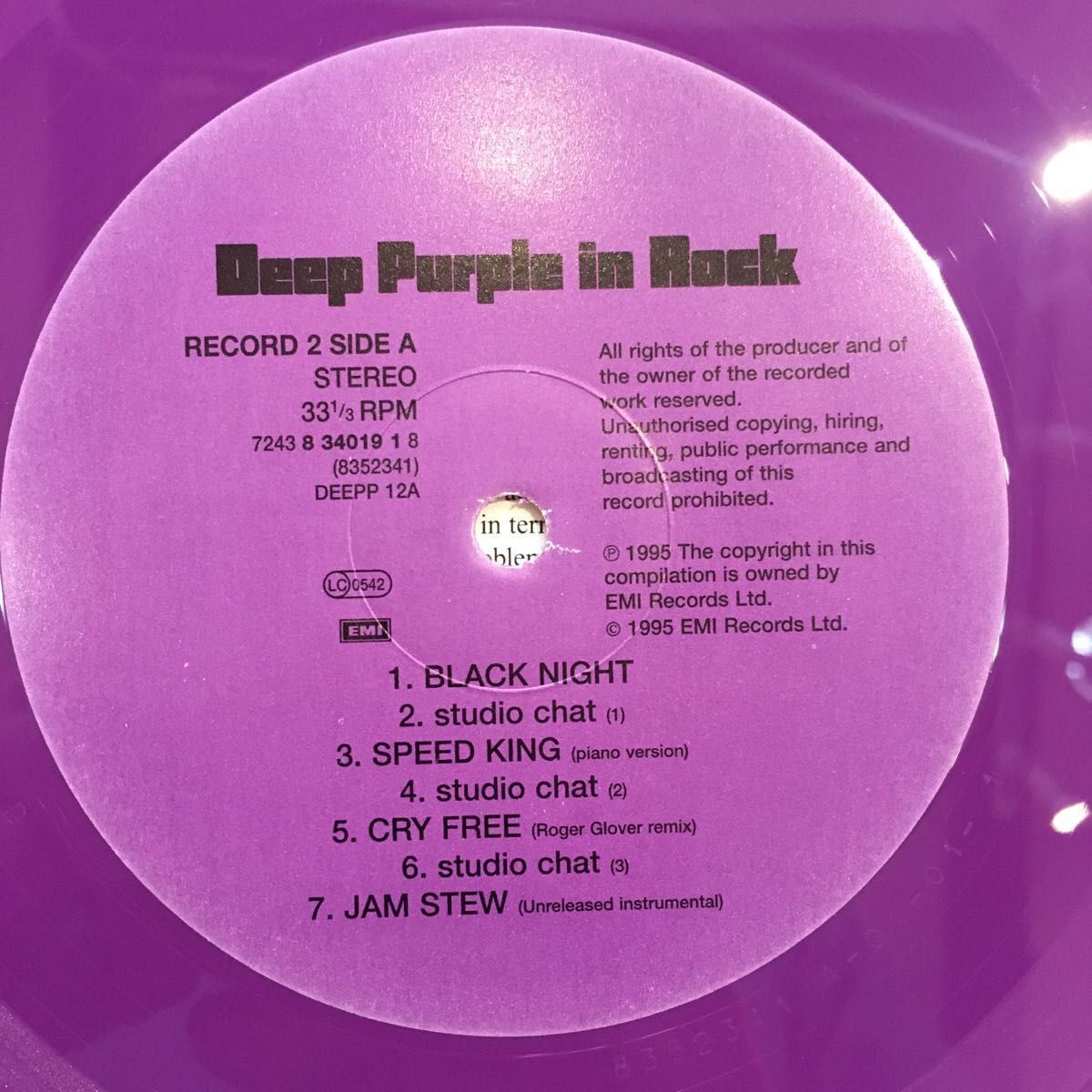 Deep Purple in Rock ディープ パープル イン ロック カラーディスク アナログUK盤 2枚組 美盤