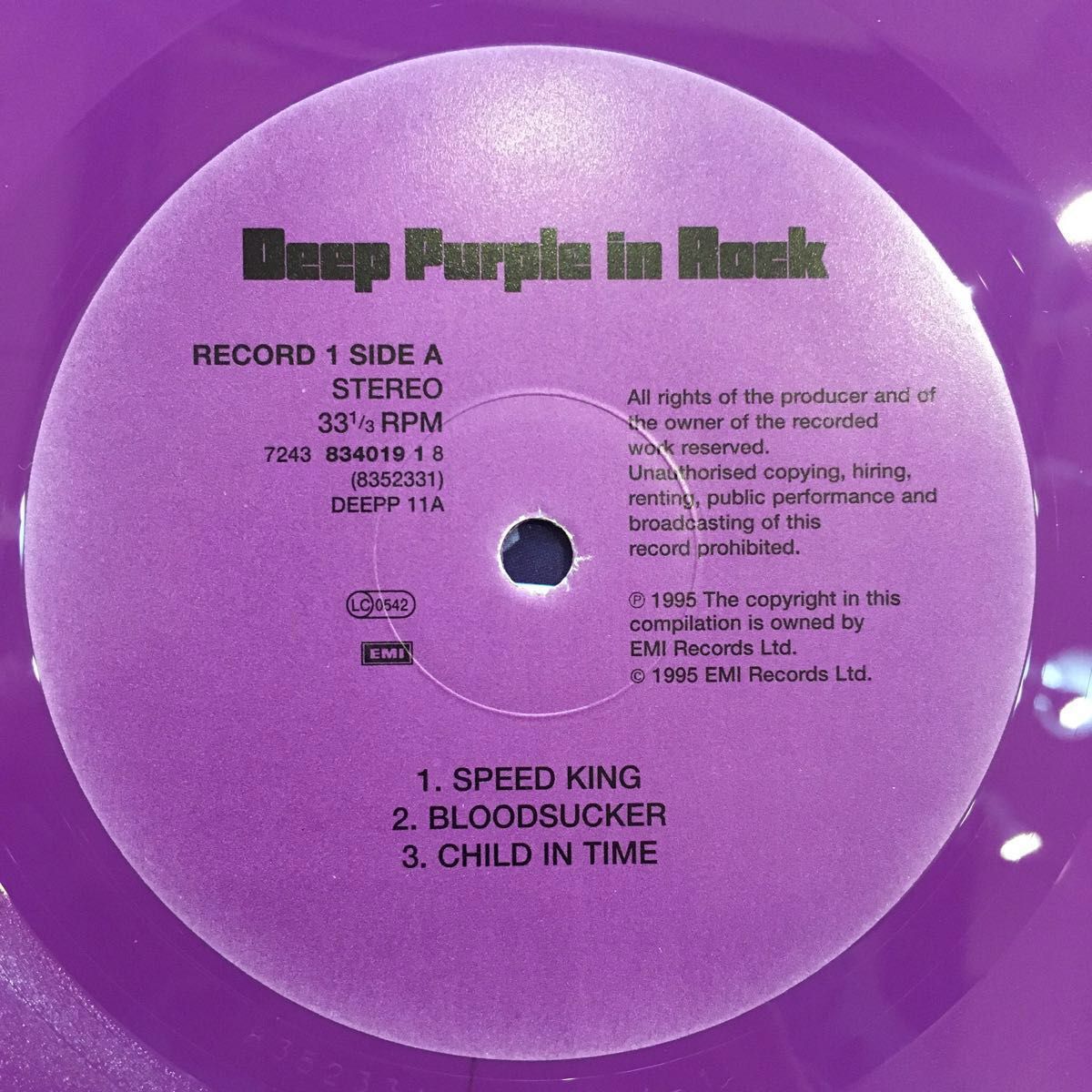 Deep Purple in Rock ディープ パープル イン ロック カラーディスク アナログUK盤 2枚組 美盤