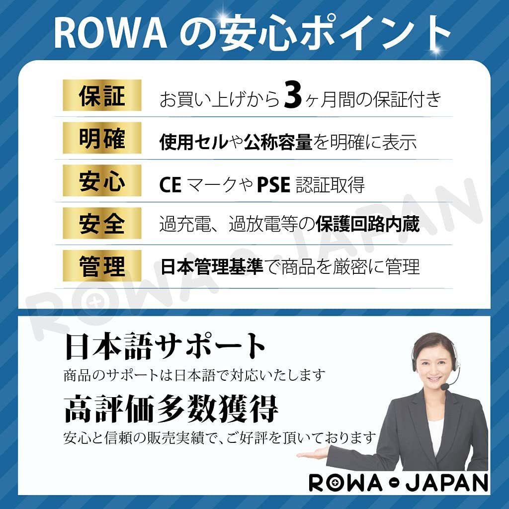 送料無料★ロワジャパン 2個セット パナソニック対応 KX-FAN51 HHR-T407 BK-T407子機 充電池 バッテリーの画像7