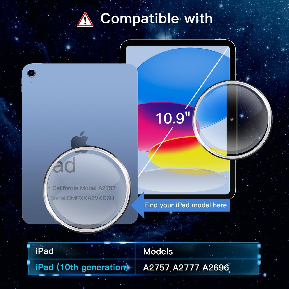 送料無料★JEDirect iPad 10 (10.9インチ第10世代) 強化ガラス 液晶保護フィルム HD クリア 2枚セット_画像2