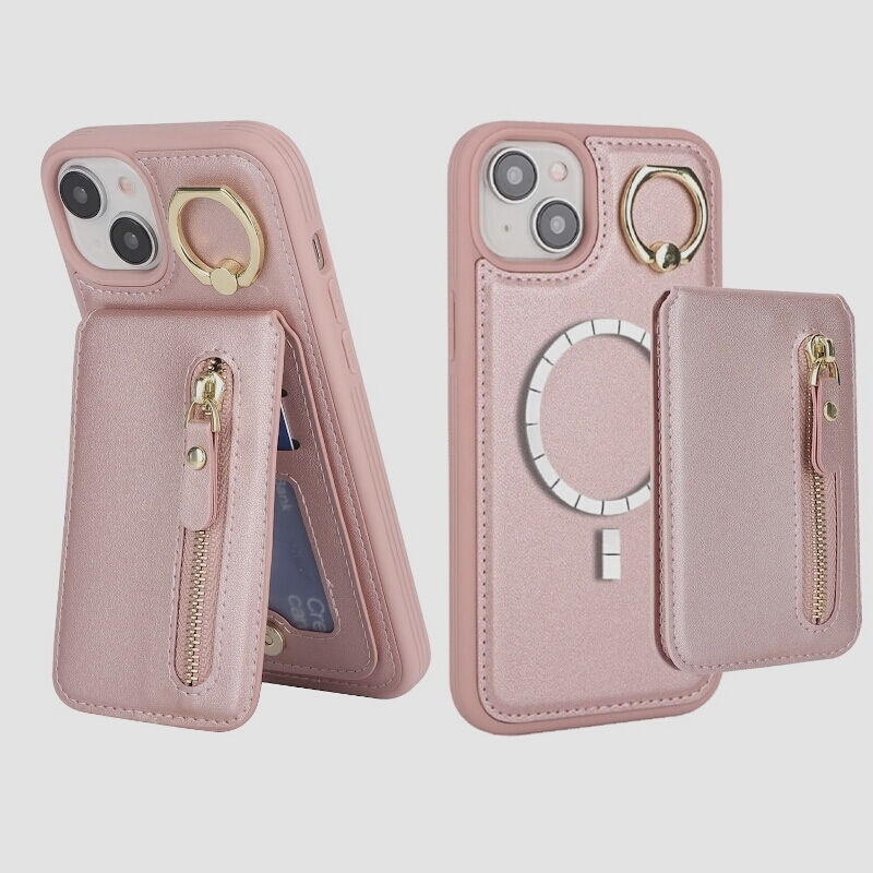  free shipping *iphone15plus Magsafe correspondence ring the back side card storage sack lens protection wireless charge ( pink )