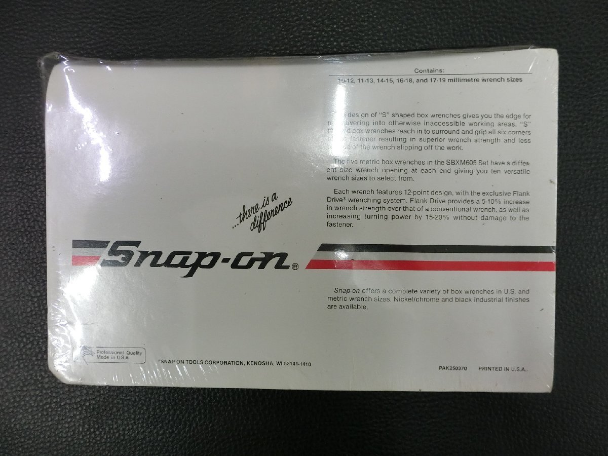 未使用品 スナップオン SNAP-ON S字 ボックスレンチ S SHAPED BOX WRENCH SET SBXM605 管理No.40310_画像2