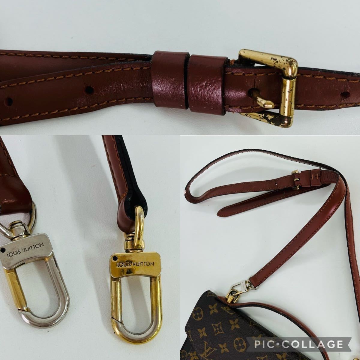 Louis Vuitton ルイヴィトン モノグラムモンソー26 ハンドバッグ ショルダーストラップ M51187 ※内ポケット劣化大　K0207_画像6