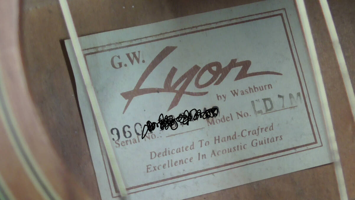 ◯G.W.Lyon by washburn/ワッシュバーン/LD7M/アコースティックギター◯の画像8