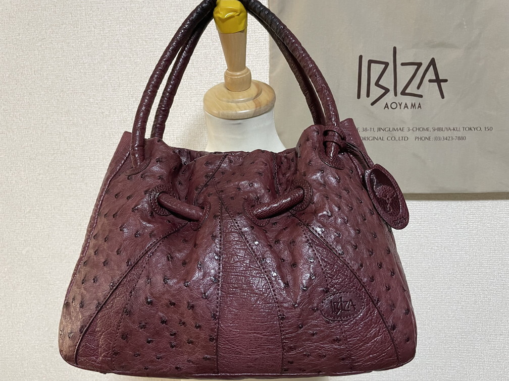 ●９５００円即決です●　　　IBIZA　イビサ　イビザ　オーストリッチ　レザーバッグ